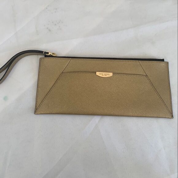Henri Bendel West 57th Travel Pouch Wristlet - Gold - Picture 1 of 9
